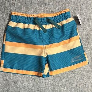 Eddie Bauer Kids Striped Swim Shorts - Blue and Orange